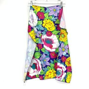 LUSH Knot Wrap Bandanna Multicolor Floral Print Bold Colors 21" Square